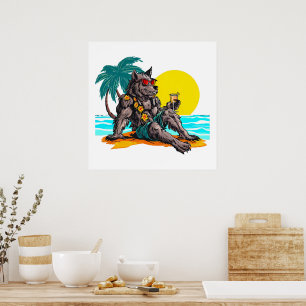 Affiche loup-garou en vacances