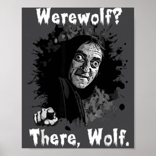 Affiche Loup-garou_ Là, Loup. Drôle Abby Normal Rétro Com