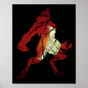 Affiche Loup-garou Lune Loup-garou Silhouette Halloween C