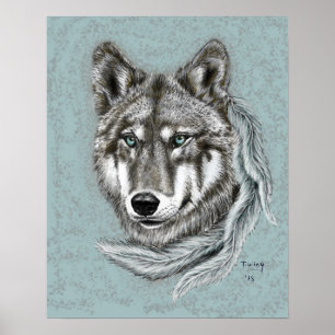 Affiche Loup gris