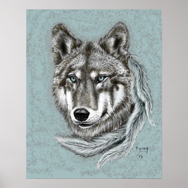 Affiche Loup gris (Devant)