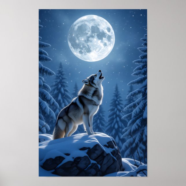 Affiche Loup hurlant  (Devant)
