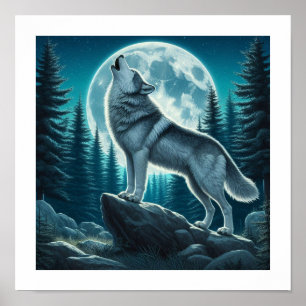 Affiche Loup hurlant