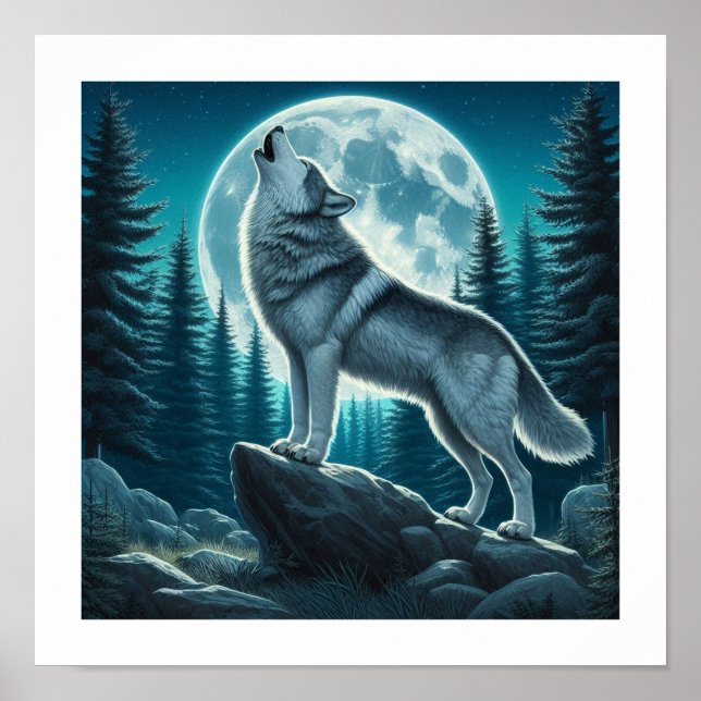 Affiche Loup hurlant (Devant)