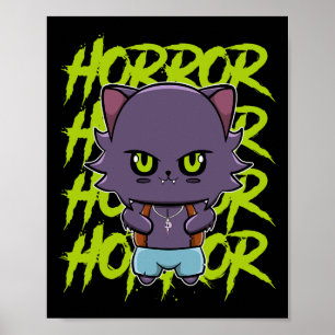 Affiche Loup-loup-garou mignon et Lycanthrop d'horreur d'A