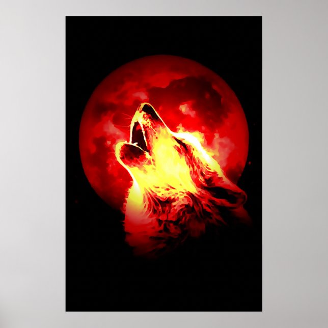 Affiche Loup & Lune Rouge (Devant)