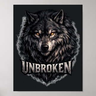 Affiche Loup mystérieux de la nature sauvage Ininterrompu