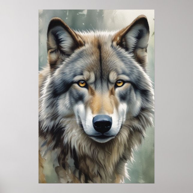 Affiche Loup solitaire Motivation Art Inspirationnel (Devant)