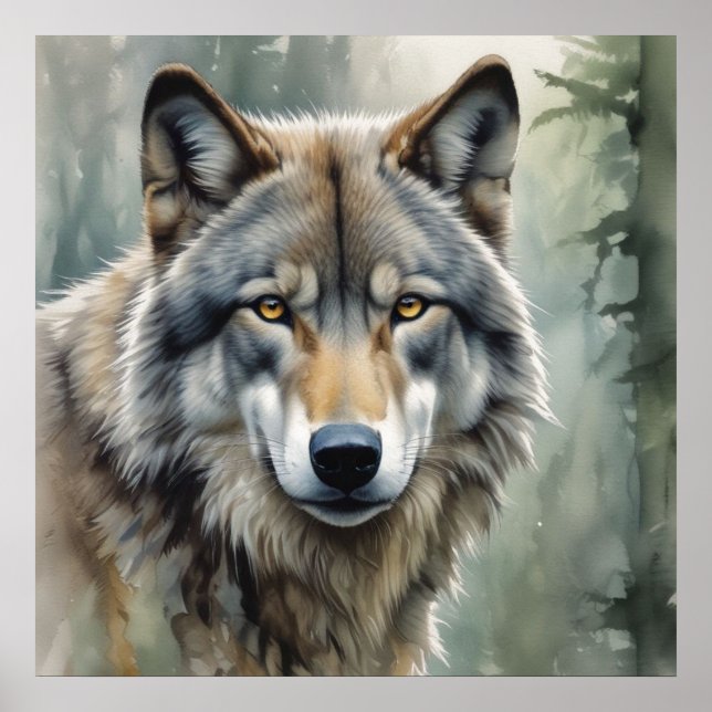 Affiche Loup solitaire Motivation Art Inspirationnel (Devant)
