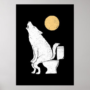Affiche Loup sur salle de bain c