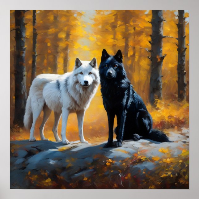 Affiche Loups blancs noirs (Devant)