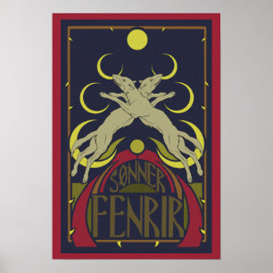 Affiche Loups mangeant la lune (Sonner Fenrir)