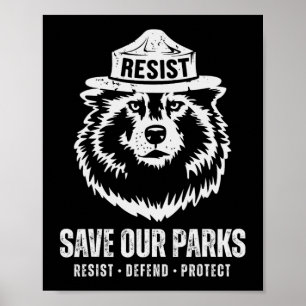 Affiche L'ours gris loup résiste à la protection du parc n