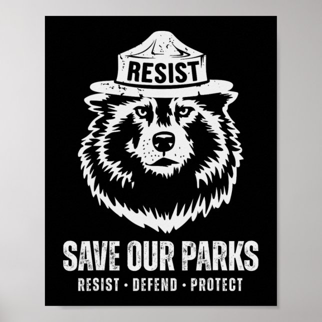 Affiche L'ours gris loup résiste à la protection du parc n (Devant)