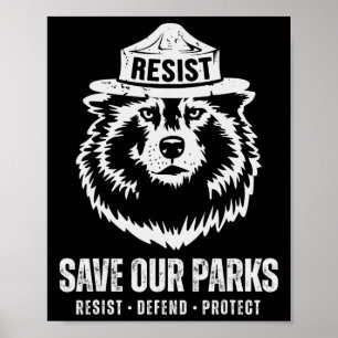 Affiche L'ours gris loup résiste à la protection du parc n