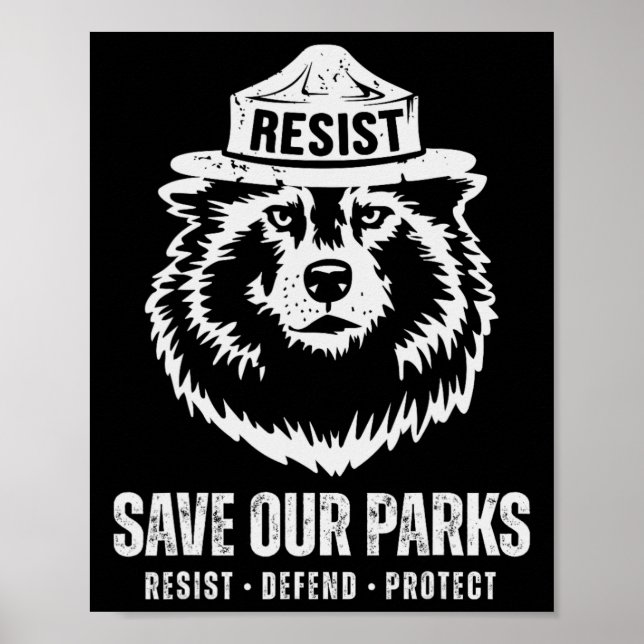 Affiche L'ours gris loup résiste à la protection du parc n (Devant)