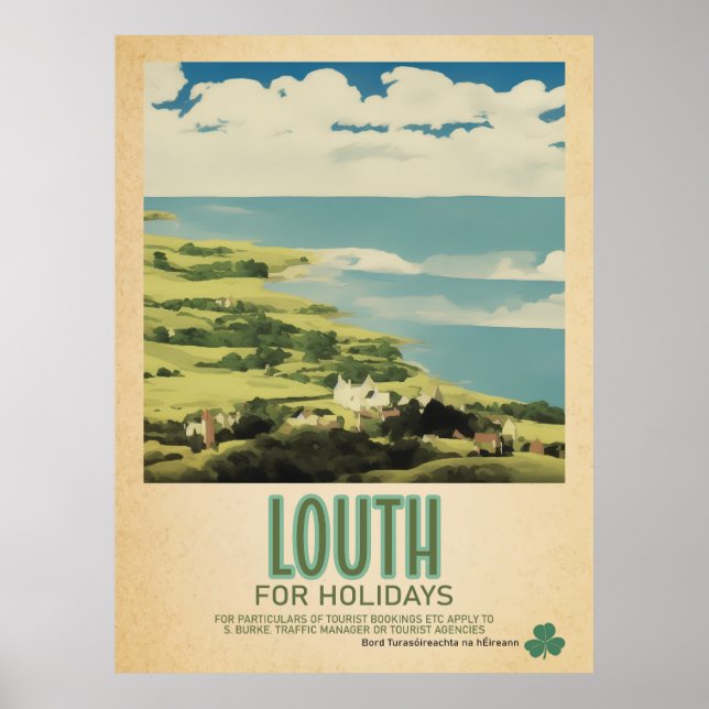 Affiche Louth Ireland, Retro Irish Travel Advert (Devant)