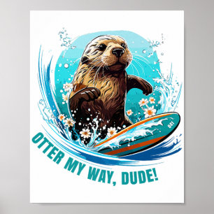 Affiche Loutre 841 Loutre qui fait du Surf Elle vole des p