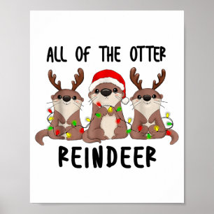 Affiche Loutres de Noël Mignonnes Toutes Les Loutres de Re