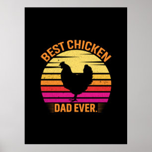 Affiche Louvain de poulet   Meilleur papa de poulet jamais