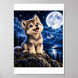 Affiche Louveteau Mignon – Aventure au Clair de Lune