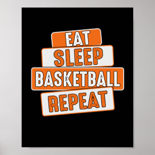 Affiche Louveur de basket-ball Mangez Sleep Basketball Rép