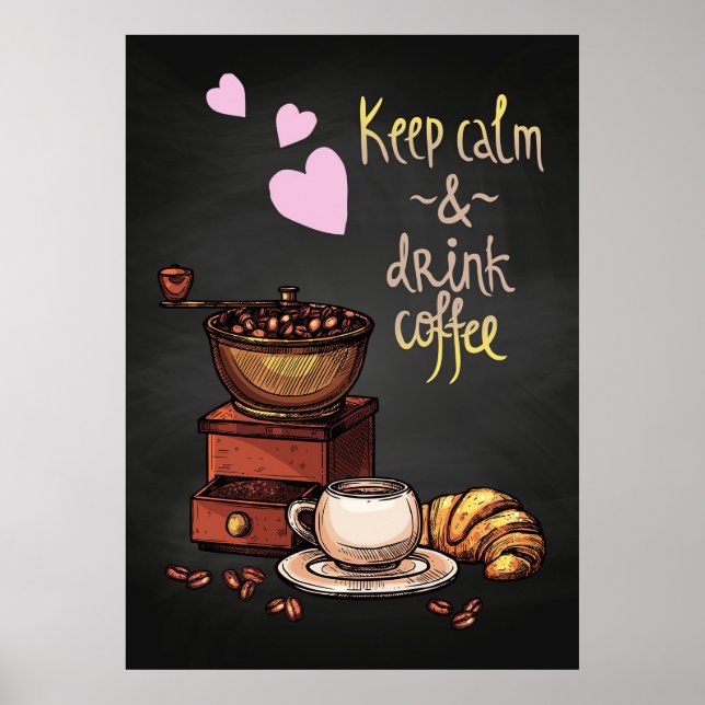 Affiche Louveur De Café Restez Calme Et Boire Café (Devant)