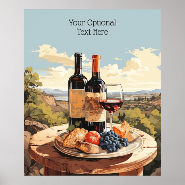 Affiche Louveur de vin de texte personnalisé (Devant)
