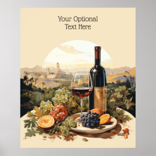 Affiche Louveur de vin de texte personnalisé