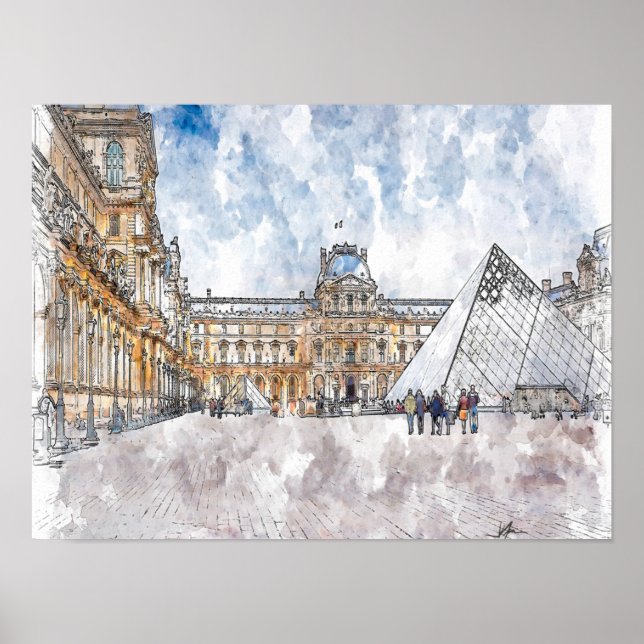 Affiche Louvre Paris (Devant)