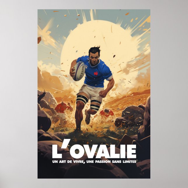 Affiche L'ovalie, Rugby, top 14, Xv de france T-Shirt (Devant)