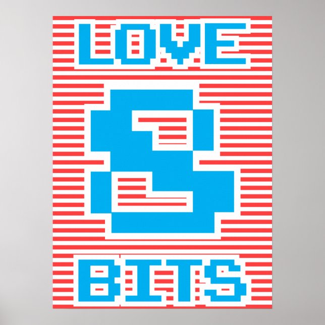 Affiche Love 8 bits (Devant)