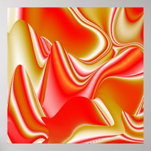 Affiche Love and Gold Abstrait 3D Rainbowart