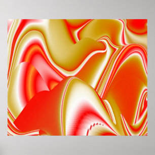 Affiche Love and Gold Abstrait 3D Rainbowart
