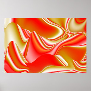 Affiche Love and Gold Abstrait 3D Rainbowart
