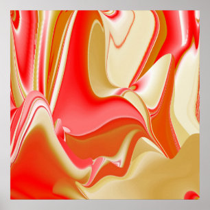 Affiche Love and Gold Abstrait 3D Rainbowart