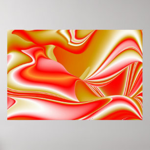 Affiche Love and Gold Abstrait 3D Rainbowart