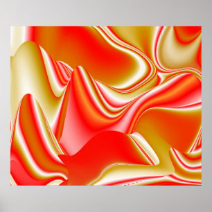 Affiche Love and Gold Abstrait 3D Rainbowart
