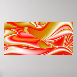 Affiche Love and Gold Abstrait 3D Rainbowart
