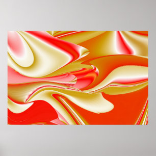 Affiche Love and Gold Abstrait 3D Rainbowart