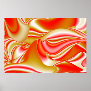 Affiche Love and Gold Abstrait 3D Rainbowart