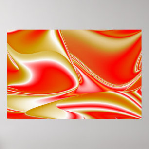 Affiche Love and Gold Abstrait 3D Rainbowart