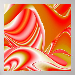 Affiche Love and Gold Abstrait 3D Rainbowart