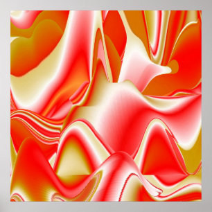 Affiche Love and Gold Abstrait 3D Rainbowart