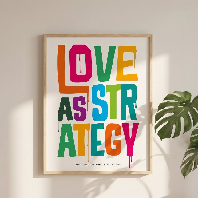 Affiche Love As Strategy - Typography Print | Wall Art (Love as a choice, not a reaction.)
