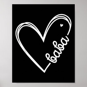 Affiche Love Baba Heart Men Fête des pères Anniversaire