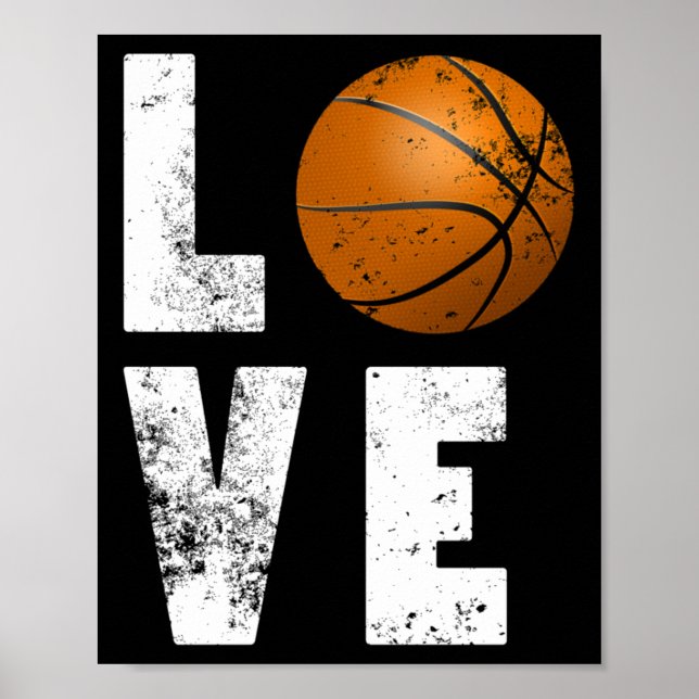 Affiche Love Basketball Design Cool Pour Les Amateurs De S (Devant)