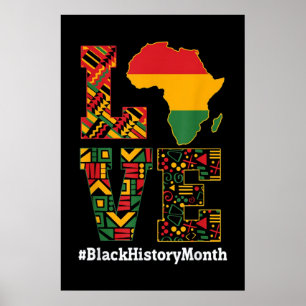 Affiche LOVE Black History Mois Afrique Carte