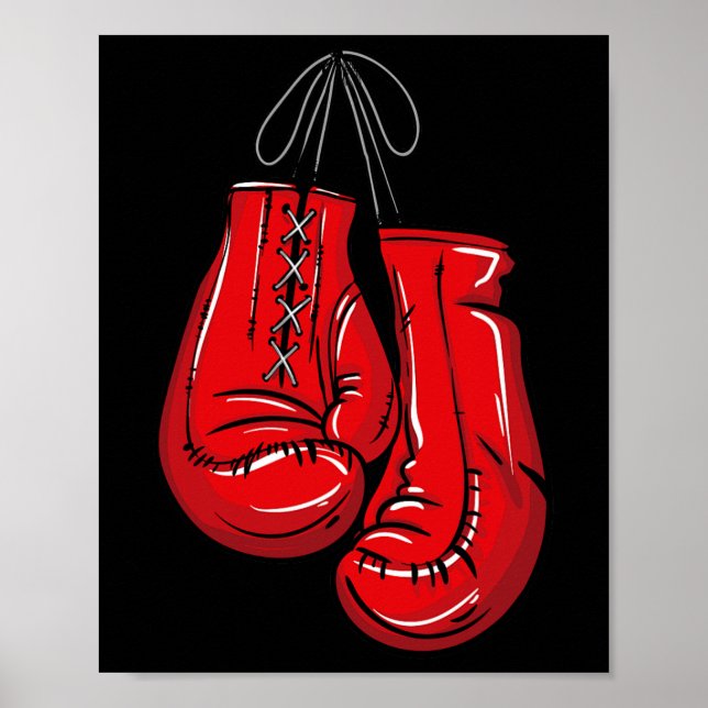 Affiche Love Boxing Gants Illustration Cadeaux Boxer Cadea (Devant)