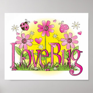 Affiche Love Bug Lady Bug Girls Room Wall Art